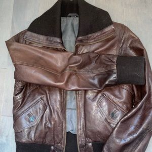 Vintage Authentic Leather Bomber Jacket